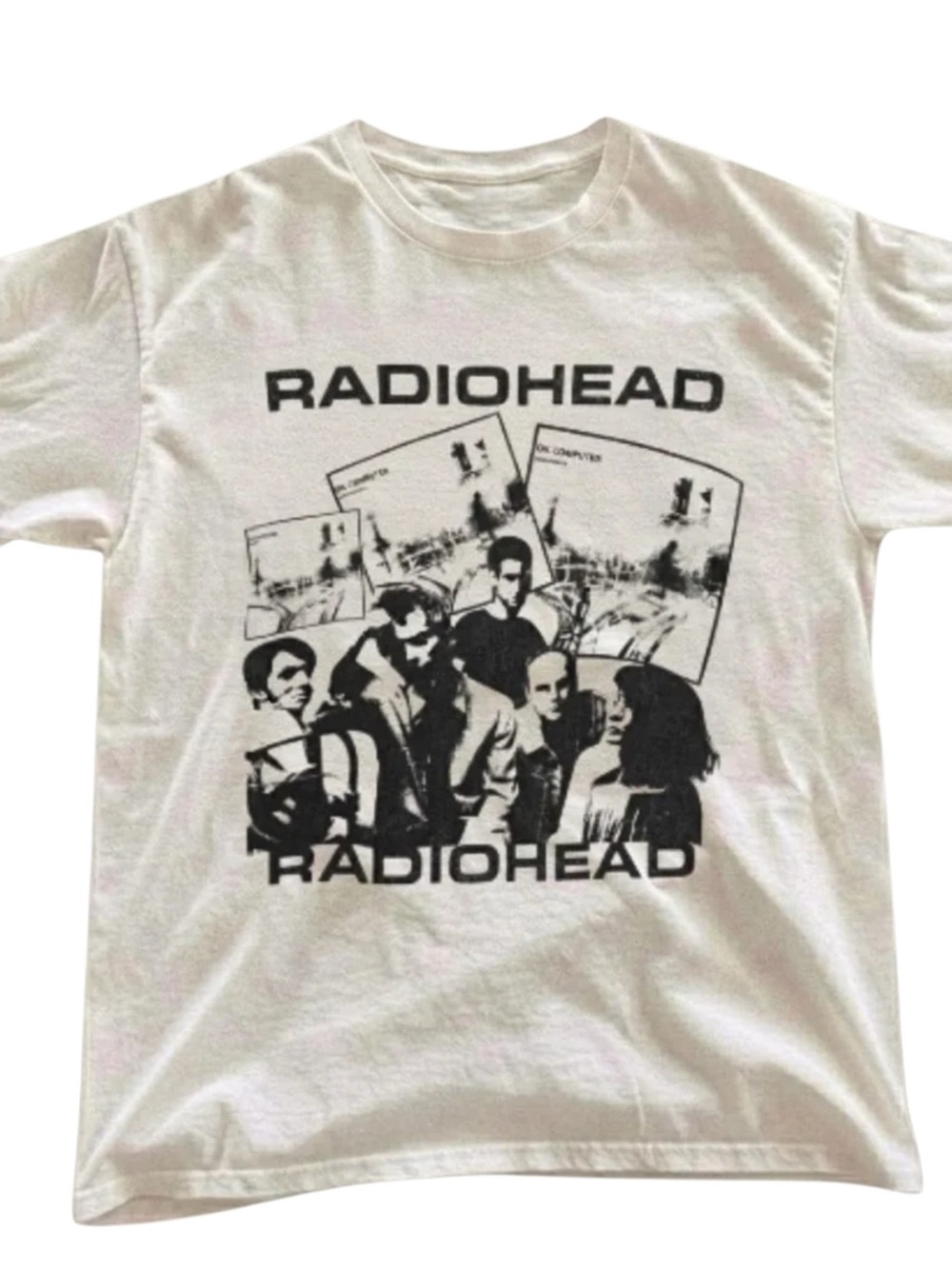 Gildan White Radiohead Black Graphic Tee